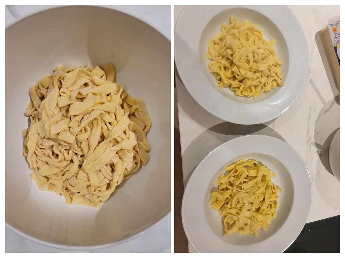 Garnelen in Knoblauch-Olivenöl mit hausgemachter Pasta - Rezept - Bild Nr. 17263