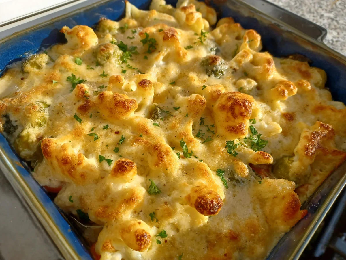 Rezept: Hähnchenfilet mit Blumenkohl überbacken Bild Nr. 2 Hähnchenfilet mit Blumenkohl überbacken - Rezept - Bild Nr. 2