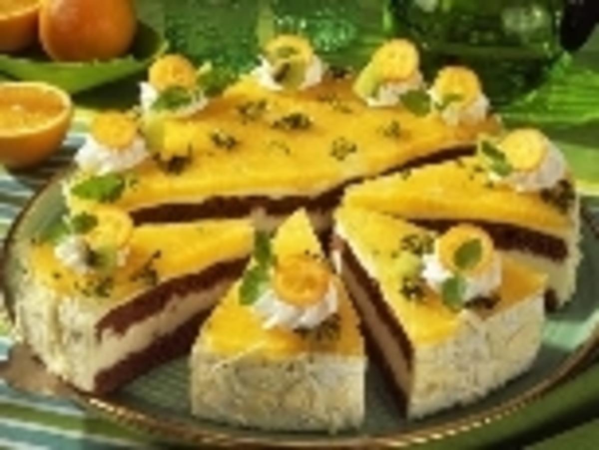 Kumquats-Joghurt-Torte mit Marzipan - Rezept