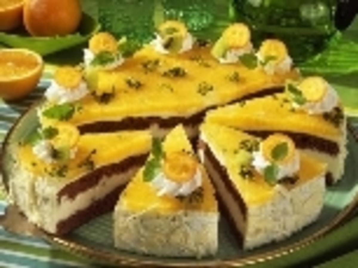 Kumquats Joghurt Torte mit Marzipan - einfach - 209 kcal/100g
