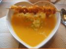 Cremige Möhrensuppe mit Garnelenspieß - Rezept - Bild Nr. 2
