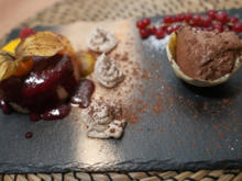 Mango-Himbeertörtchen mit Mousse au Chocolat und Maronensahne - Rezept - Bild Nr. 17269