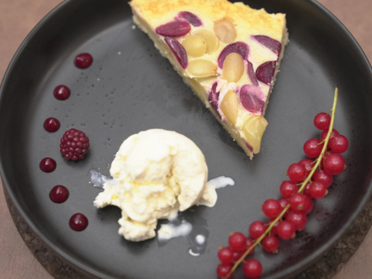 Traubentarte mit Vanille Eis und Brombeer Gel - von Das perfekte Dinner