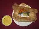 Loup de Mer auf Estragon-Gemüse mit Kartoffelgratin - Rezept