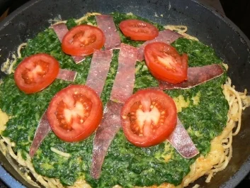 Spaghetti-Pizza - Rezept