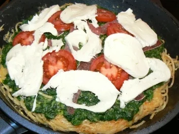 Spaghetti-Pizza - Rezept