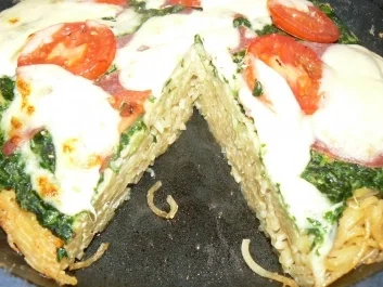 Spaghetti-Pizza - Rezept