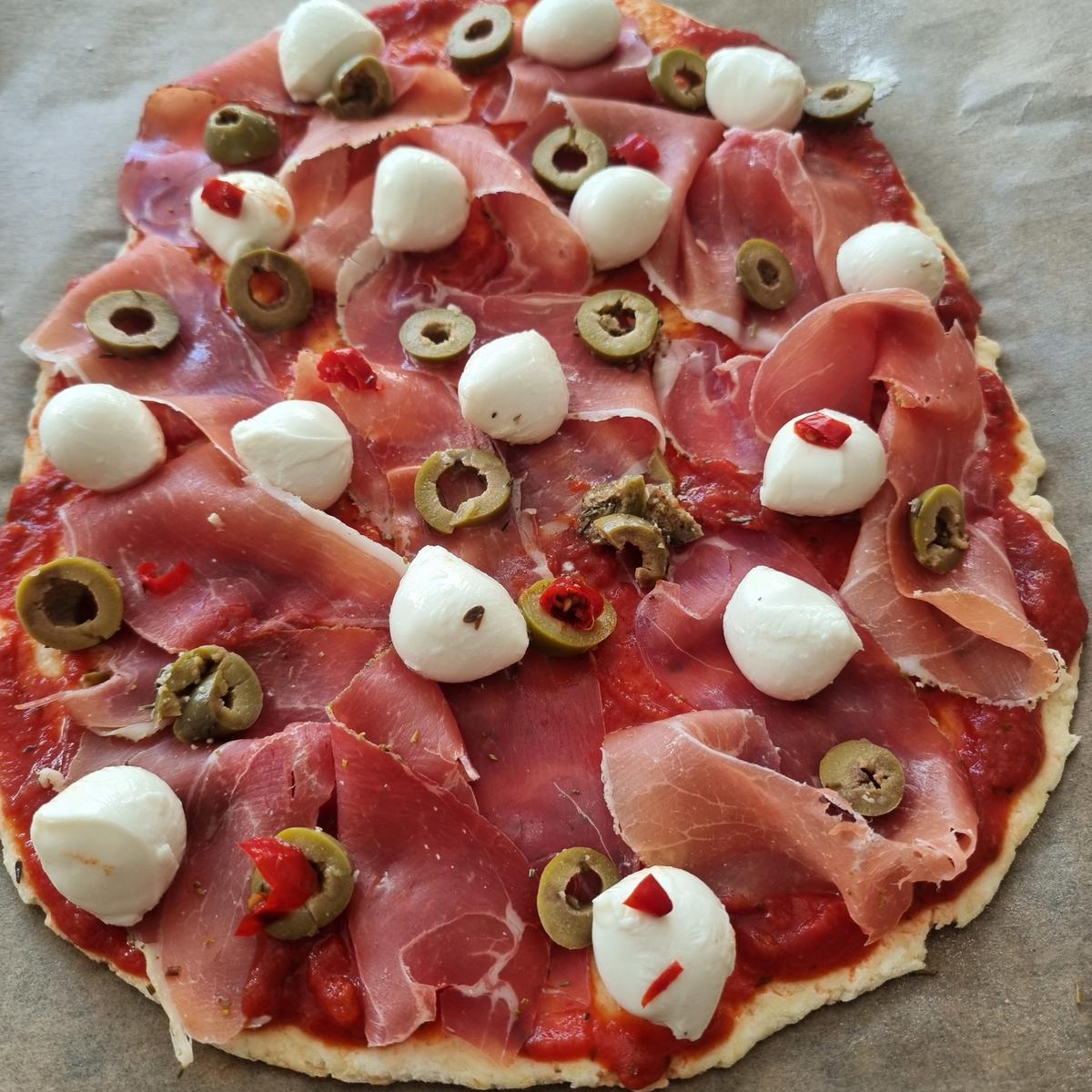 Schinken-Oliven-Pizza - Rezept - Bild Nr. 17290