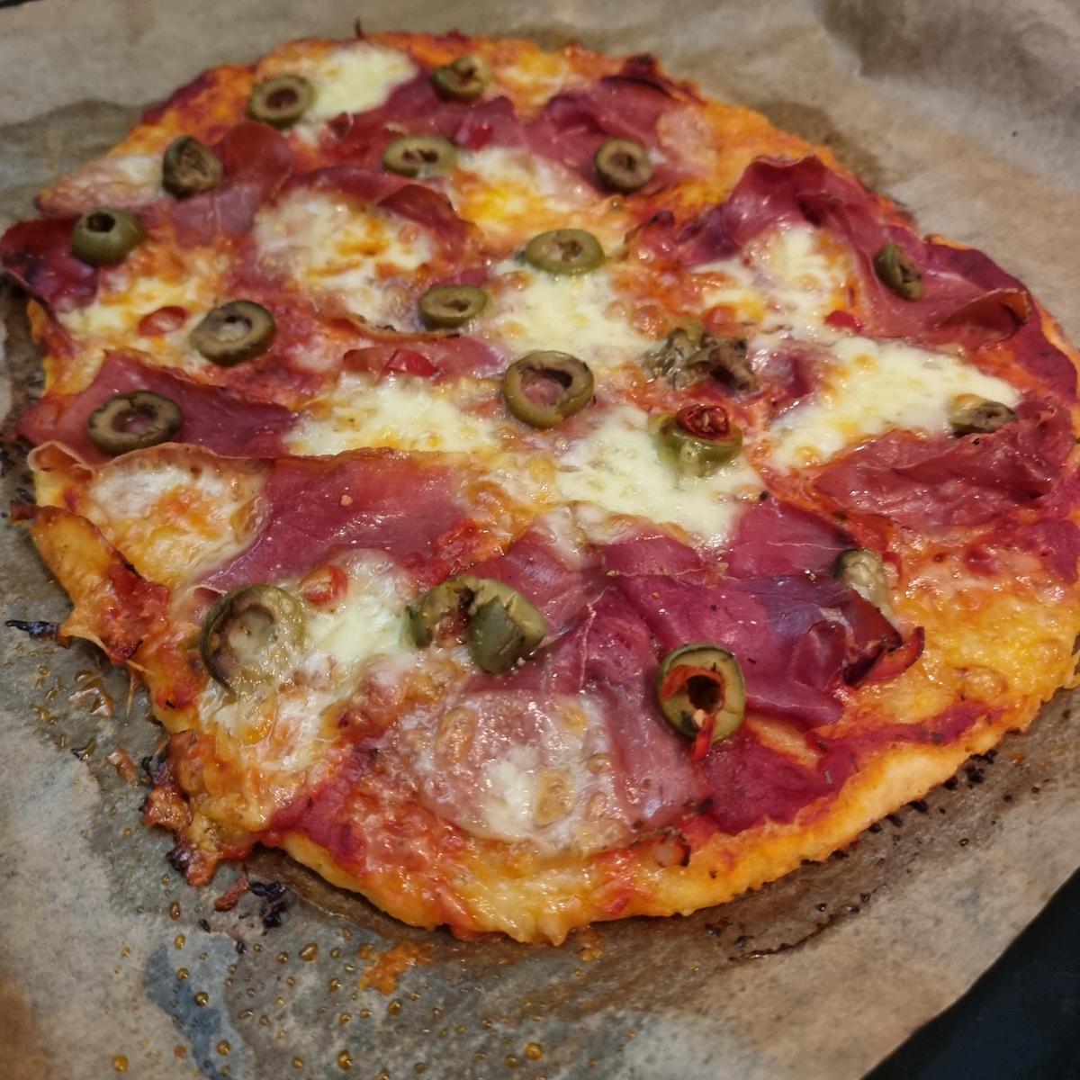 Schinken-Oliven-Pizza - Rezept - Bild Nr. 17291