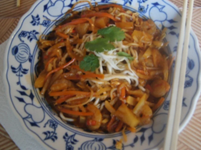 Garnelen mit Gemüse süß-sauer und Mie-Nudeln - Rezept - Bild Nr. 17285