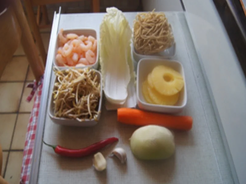 Garnelen mit Gemüse süß-sauer und Mie-Nudeln - Rezept - Bild Nr. 17286