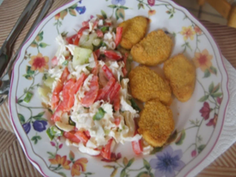 Rezept: Chicken Nuggets mit gemischten Salat Bild Nr. 17304 Chicken Nuggets mit gemischten Salat - Rezept - Bild Nr. 17304