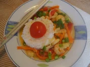 Garnelen mit Gemüsemix in Kokosmilch-Mango-Orangen-Ananas-Sauce mit Jasmin-Reis - Rezept - Bild Nr. 17295