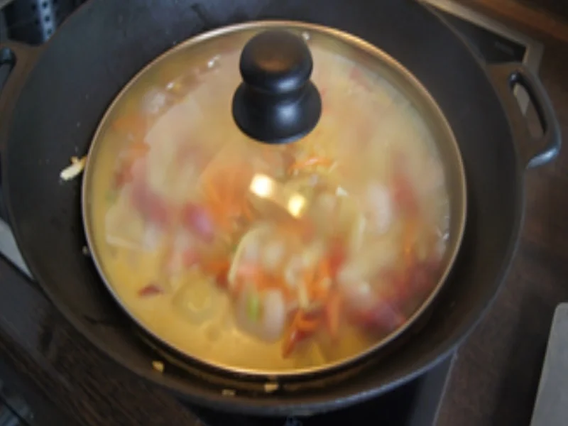 Rezept: Garnelen mit Gemüsemix in Kokosmilch-Mango-Orangen-Ananas-Sauce mit Jasmin-Reis Bild Nr. 17309 Garnelen mit Gemüsemix in Kokosmilch-Mango-Orangen-Ananas-Sauce mit Jasmin-Reis - Rezept - Bild Nr. 17309