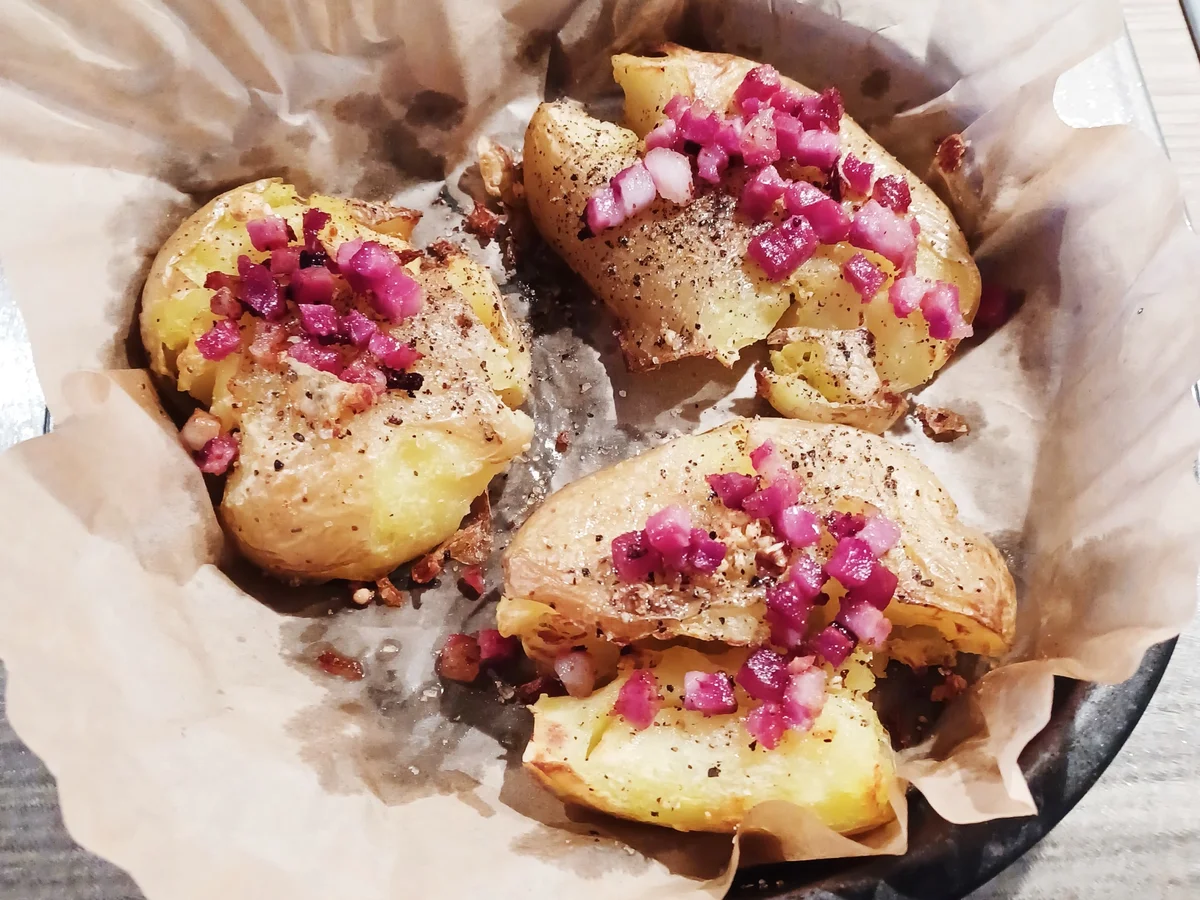 Quetschkartoffeln  mit frischem Dip - Rezept - Bild Nr. 17313