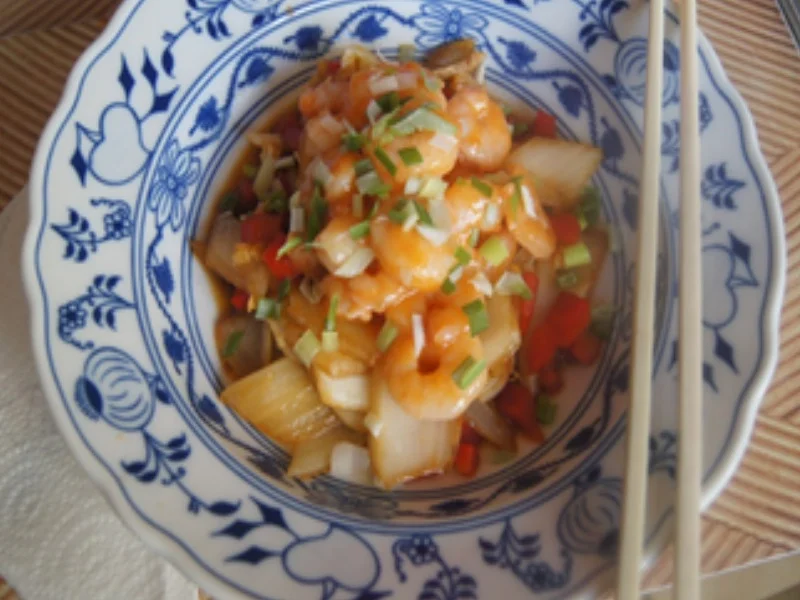 Rezept: Garnelen süßsauer mit scharfsauren Chinakohl Bild Nr. 16 Garnelen süßsauer mit scharfsauren Chinakohl - Rezept - Bild Nr. 16