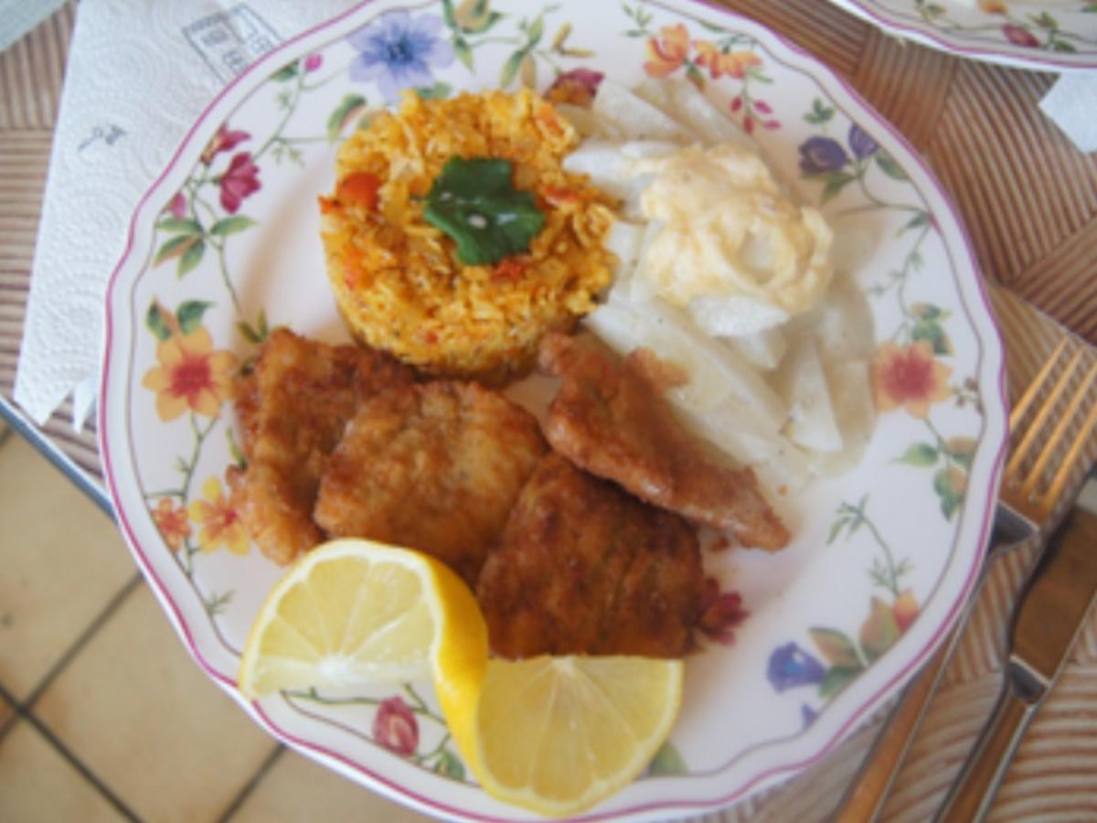 Gebratenes Seelachsfilet mit Rahmkohlrabi und Tomatenreis - Rezept - Bild Nr. 17311