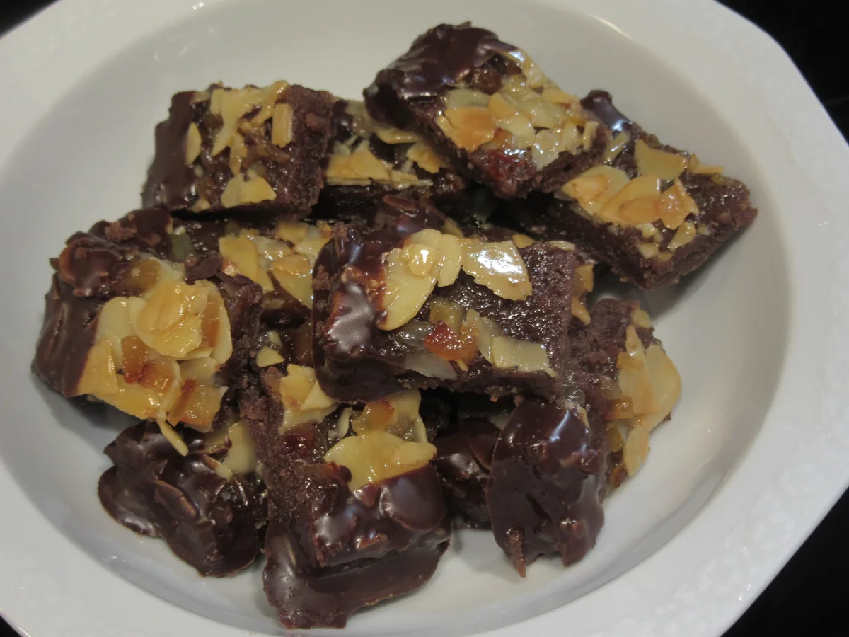 Plätzchen: Schokoladige Orangen-Mandel-Schnitten - Rezept - Bild Nr. 17314