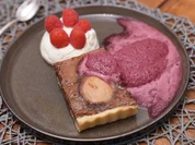 Schoko-Birnen-Tarte mit Kirschsorbet und Mascarponetörtchen - Rezept - Bild Nr. 17323