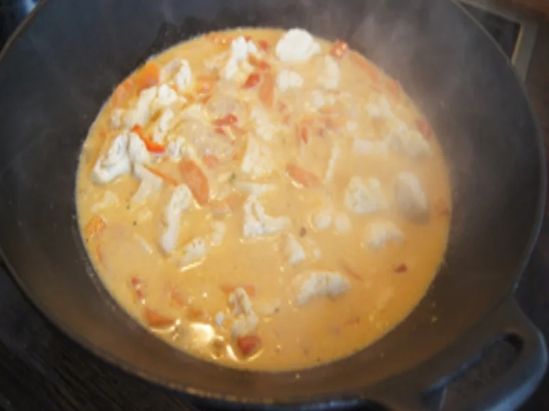 Rezept: Blumenkohlcurry mit Paprika, Möhren, Zwiebel und Kidneybohnen Bild Nr. 13 Blumenkohlcurry mit Paprika, Möhren, Zwiebel und Kidneybohnen - Rezept - Bild Nr. 13