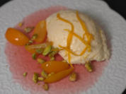 Orangenmousse auf Camparispiegel und gebrannten Pistazien - Rezept - Bild Nr. 17328