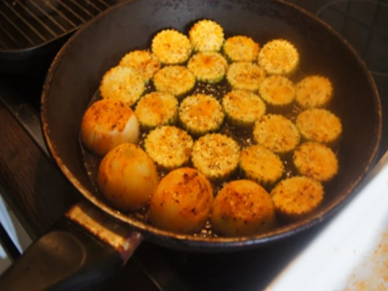 Schweinesteak mit gebratenen Zwiebeln und Zucchini, Saucentrio, Baguette und  Salat - Rezept - Bild Nr. 17343