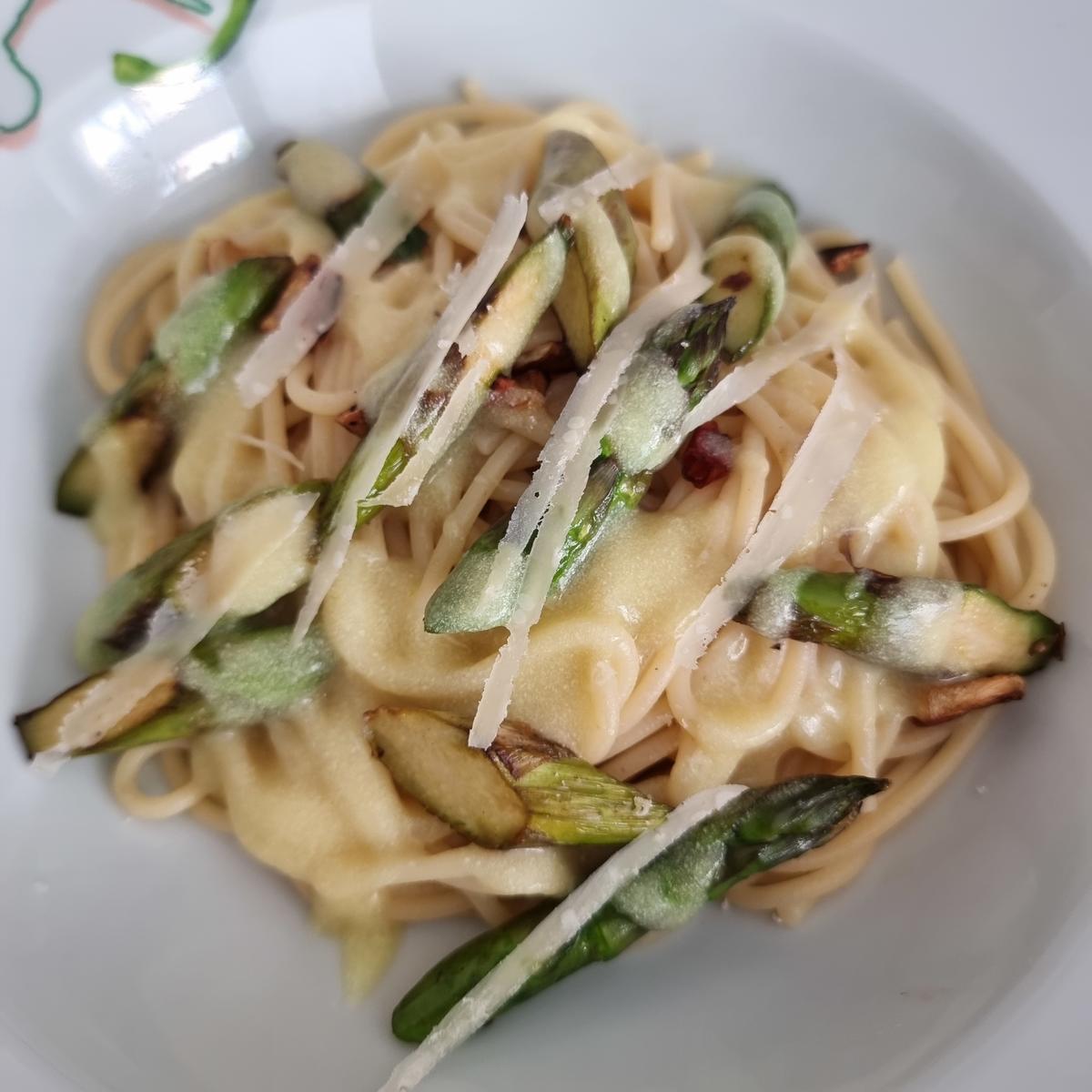 Spaghetti mit gebratenem grünen Spargel - Rezept - Bild Nr. 17338