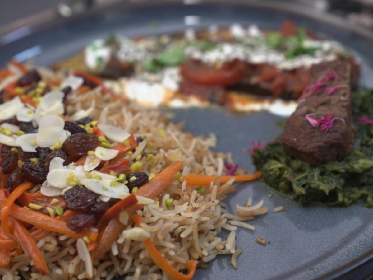 Qabuli Palau mit Borani Banjan und Sabzi - Rezept - Bild Nr. 2