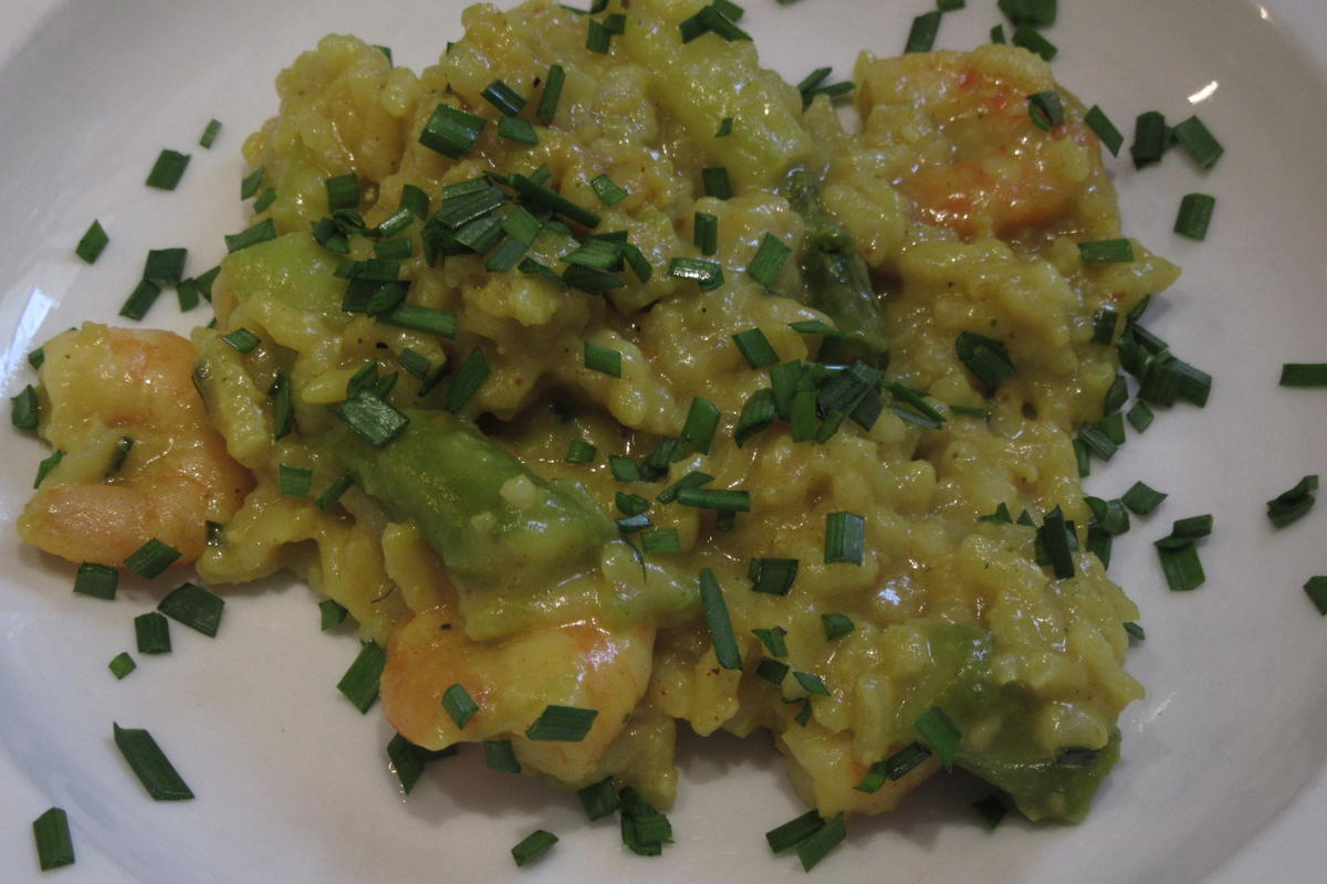 Reis: Safranrisotto mit Garnelen und Spargel - Rezept - Bild Nr. 17351
