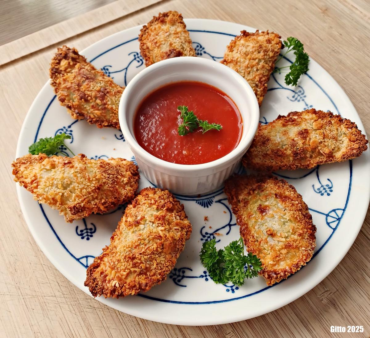 Panierte Teigtaschen aus der Heißluftfritteuse - Rezept - Bild Nr. 2