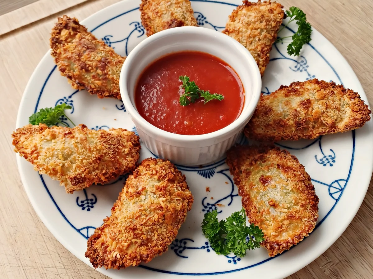 Panierte Teigtaschen aus der Heißluftfritteuse - Rezept - Bild Nr. 2