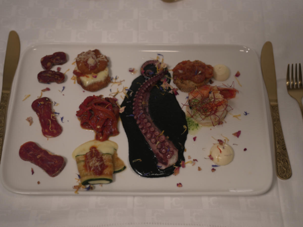 Bruschetta mit Streichsalami, gegrilltes Gemüse und Octopus - Rezept - Bild Nr. 2
