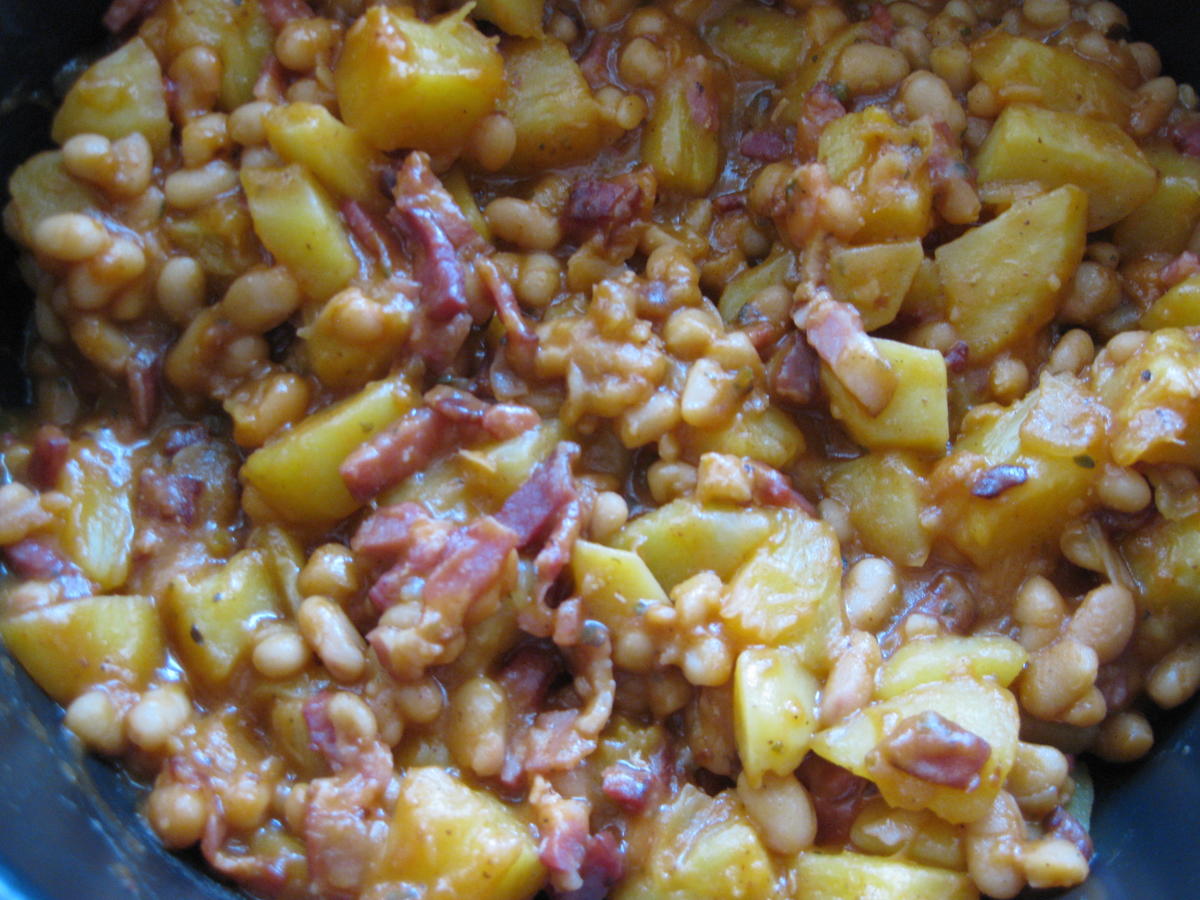 Loisiana-Pfanne mit Ananas, Baked beans und Bacon - Rezept - Bild Nr. 17360