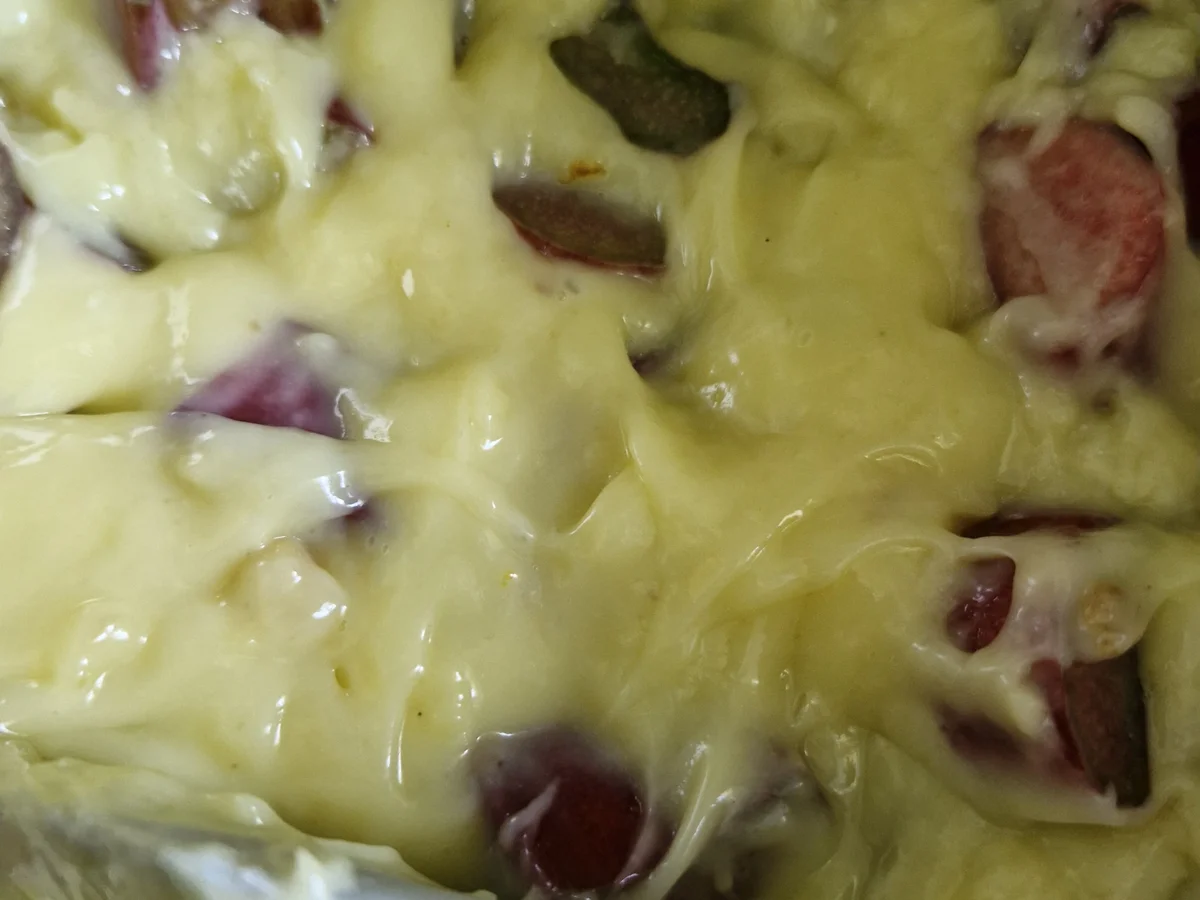 Rhabarberkuchen mit Streuseln und Pudding - Rezept - Bild Nr. 17375