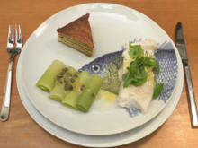 Heilbutt mit Kartoffelbaumkuchen und Lauchgemüse - Rezept - Bild Nr. 17383