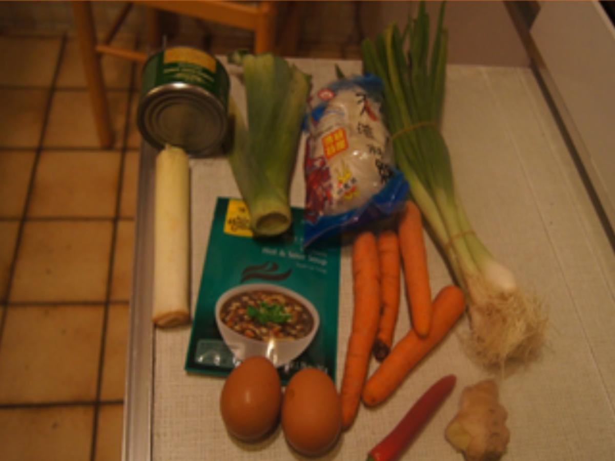 Sichuan scharf-saure Suppe mit Gemüse und Ei - Rezept - Bild Nr. 4