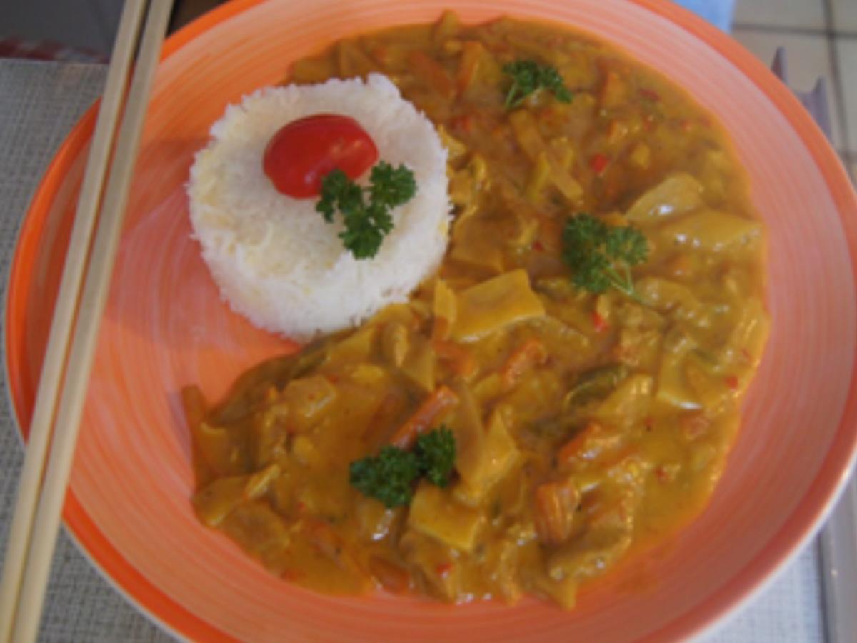 Schweinefiletcurry mit Gemüse und Basmatireis - Rezept - Bild Nr. 17403