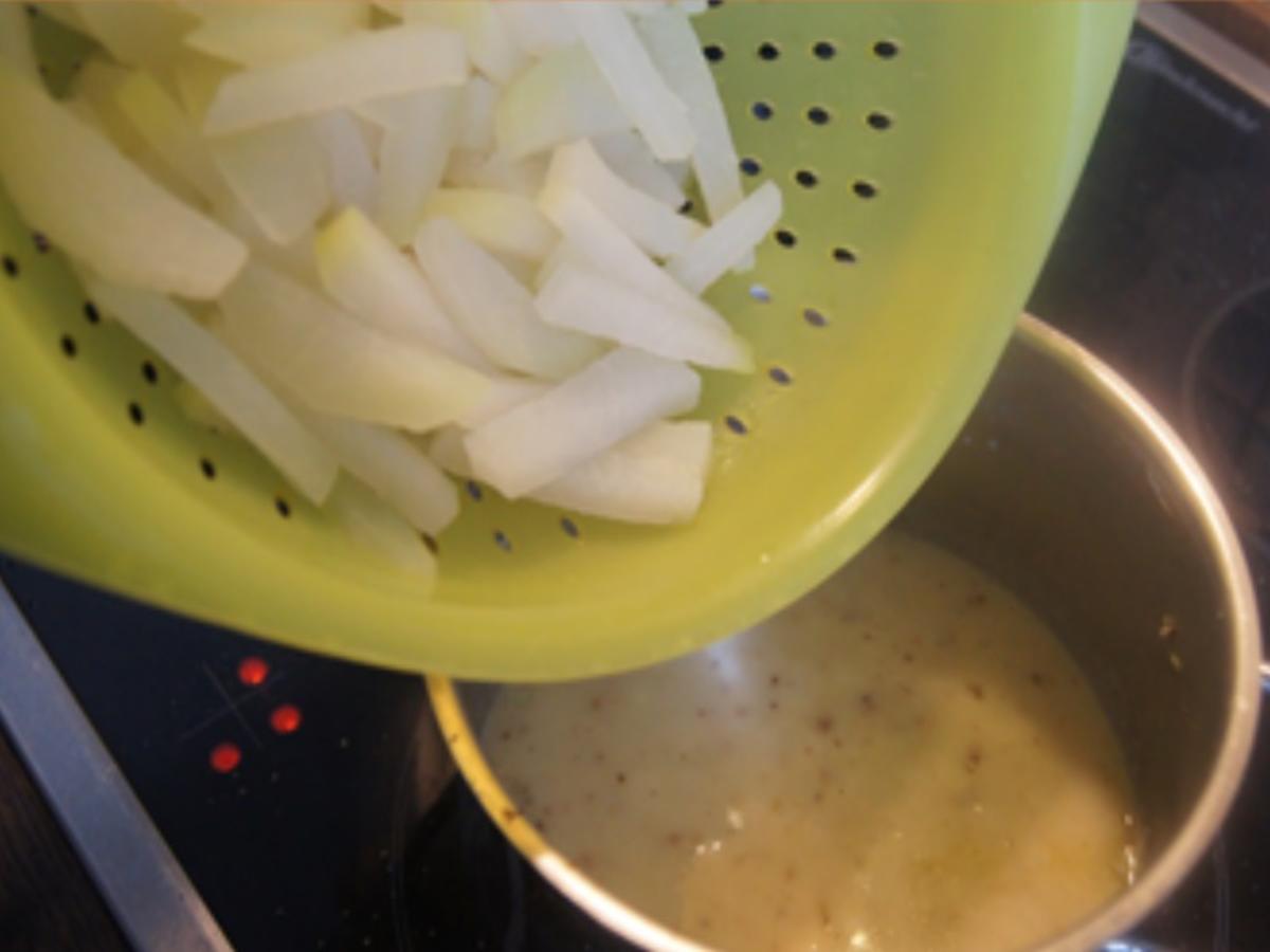 Steinpilzschnitzel mit Rahmkohlrabi und Sellerie-Kartoffel-Stampf - Rezept - Bild Nr. 11