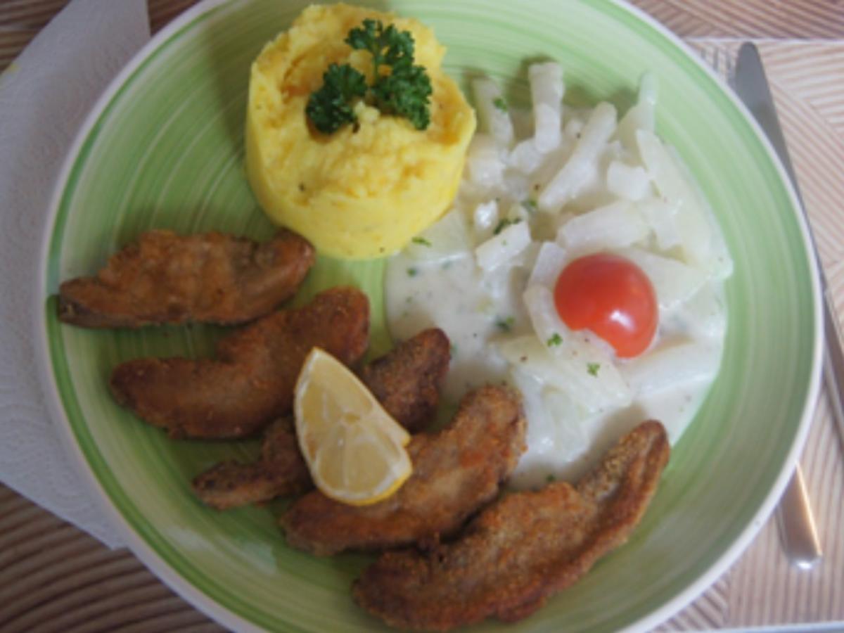 Steinpilzschnitzel mit Rahmkohlrabi und Sellerie-Kartoffel-Stampf - Rezept - Bild Nr. 21