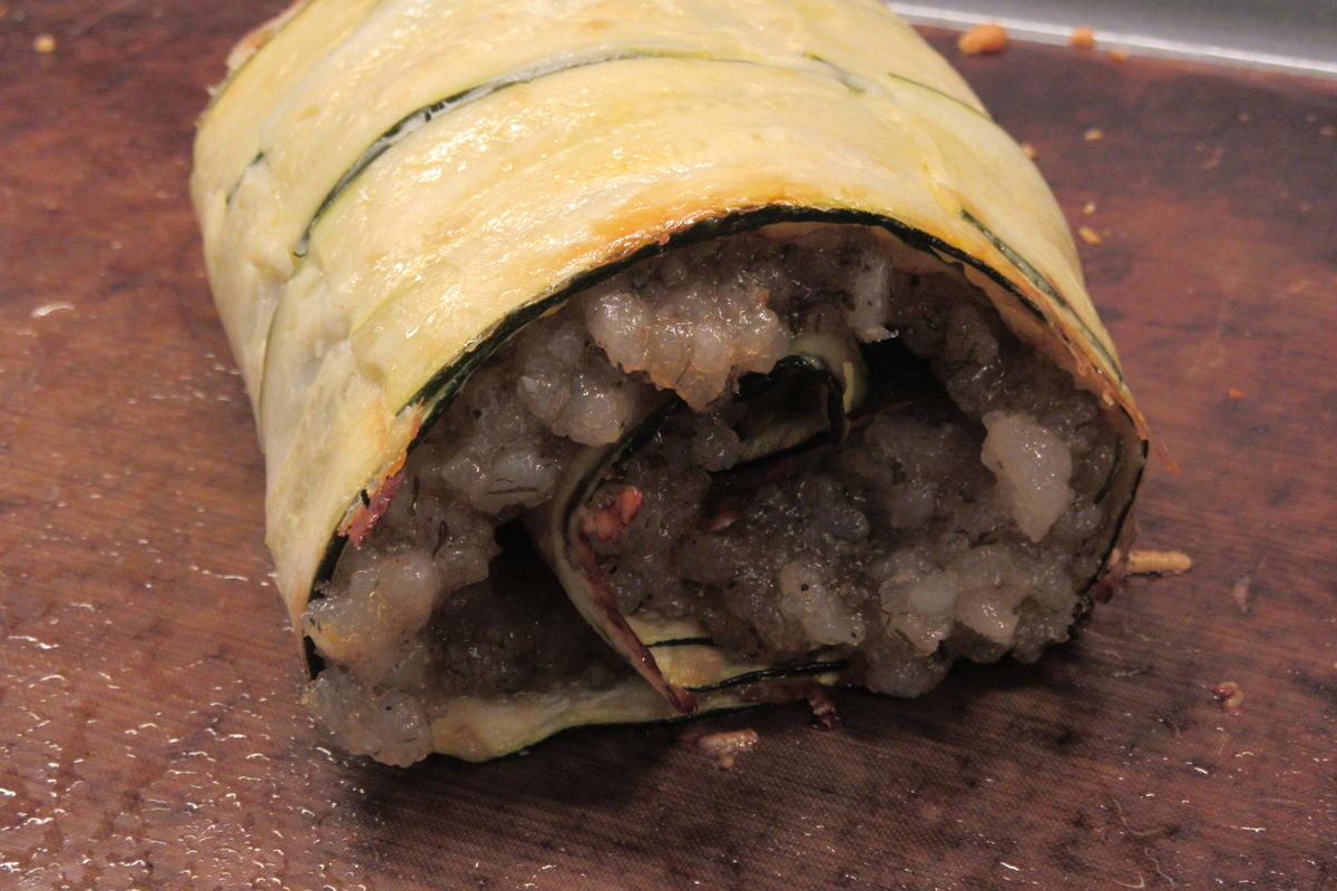 Fisch: Hechtfarce in einer Zucchinirolle - Rezept - Bild Nr. 7