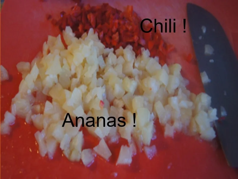 Würzige Hackfleischbällchen mit Ananas-Chili-Sauce und Basmatireis - Rezept - Bild Nr. 17399