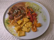 Ossobuco mit Kartoffel-Kürbis Gnocchi und Antipasti-Gemüse - Rezept - Bild Nr. 17389