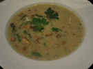Suppen: Kartoffelsuppe mit Pfifferlingen und grünem Spargel - Rezept - Bild Nr. 17403
