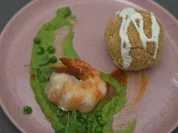 Arancini mit Krustentierschaum und Erbsenpüree - Rezept - Bild Nr. 17403