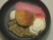 Mohnbuchteln mit Vanille-Schaum und Birnenkompott - Rezept - Bild Nr. 2