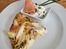 Spargel -Frittata mit Räucherlachs und Schnittlauch-Creme fraiche - Rezept - Bild Nr. 17403