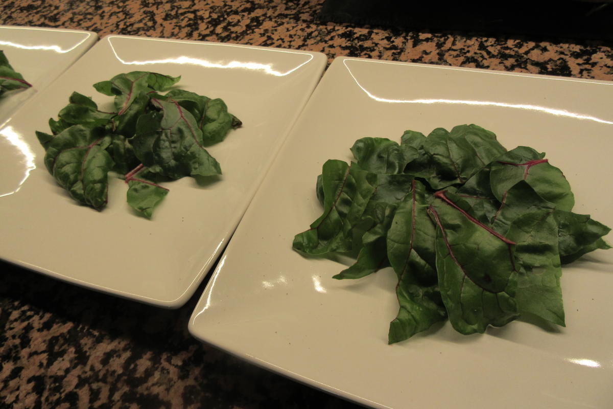 Vorspeisen: Pochiertes Ei auf Mangoldsalat - Rezept - Bild Nr. 17422