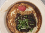 Geschmorte Kalbsbäckchen mit Selleriepüree und Gemüse - Rezept - Bild Nr. 17419