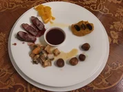 Entenbrust an Orangensauce mit Süßkartoffelmousse und Maronen - Rezept - Bild Nr. 2