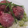 Knödel: Rote-Bete-Knödel auf Lauchgemüse - Rezept - Bild Nr. 17444